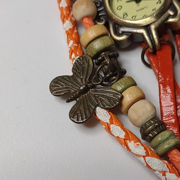 Cute Multi Strand Watch Bracelet With Butterfly Charm - Picture 3 of 12